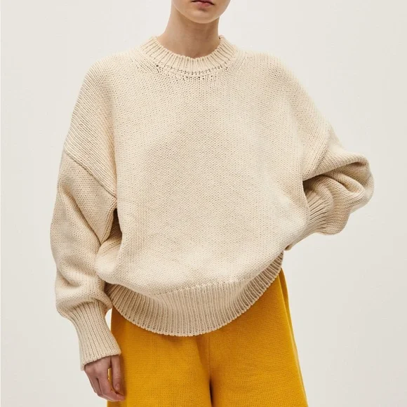 Babaa Cream Crew Neck Sweater - Picture 1 of 9